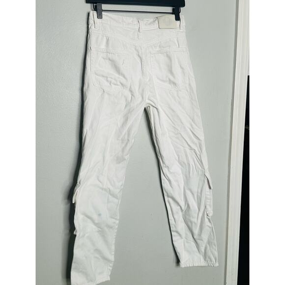 MAJE White Cotton Front Zipper Campy Pocket Clad Pocketo Cargo Pants Size 36 - Picture 11 of 16